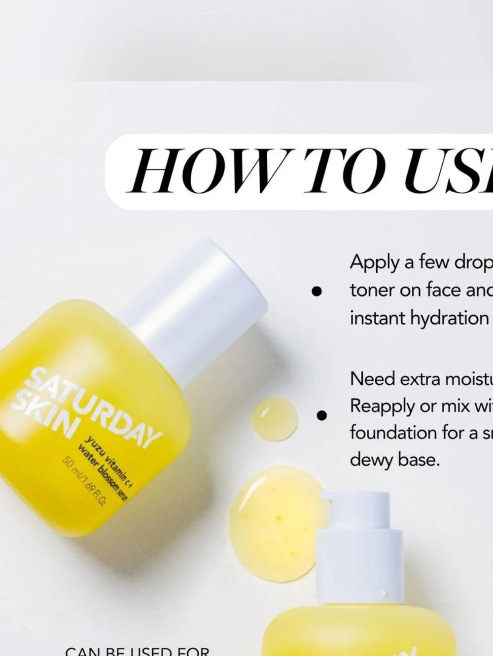 Saturday Skin Yuzu Vitamin C + Water Blossom Serum • Brightening Hydration • NIB
